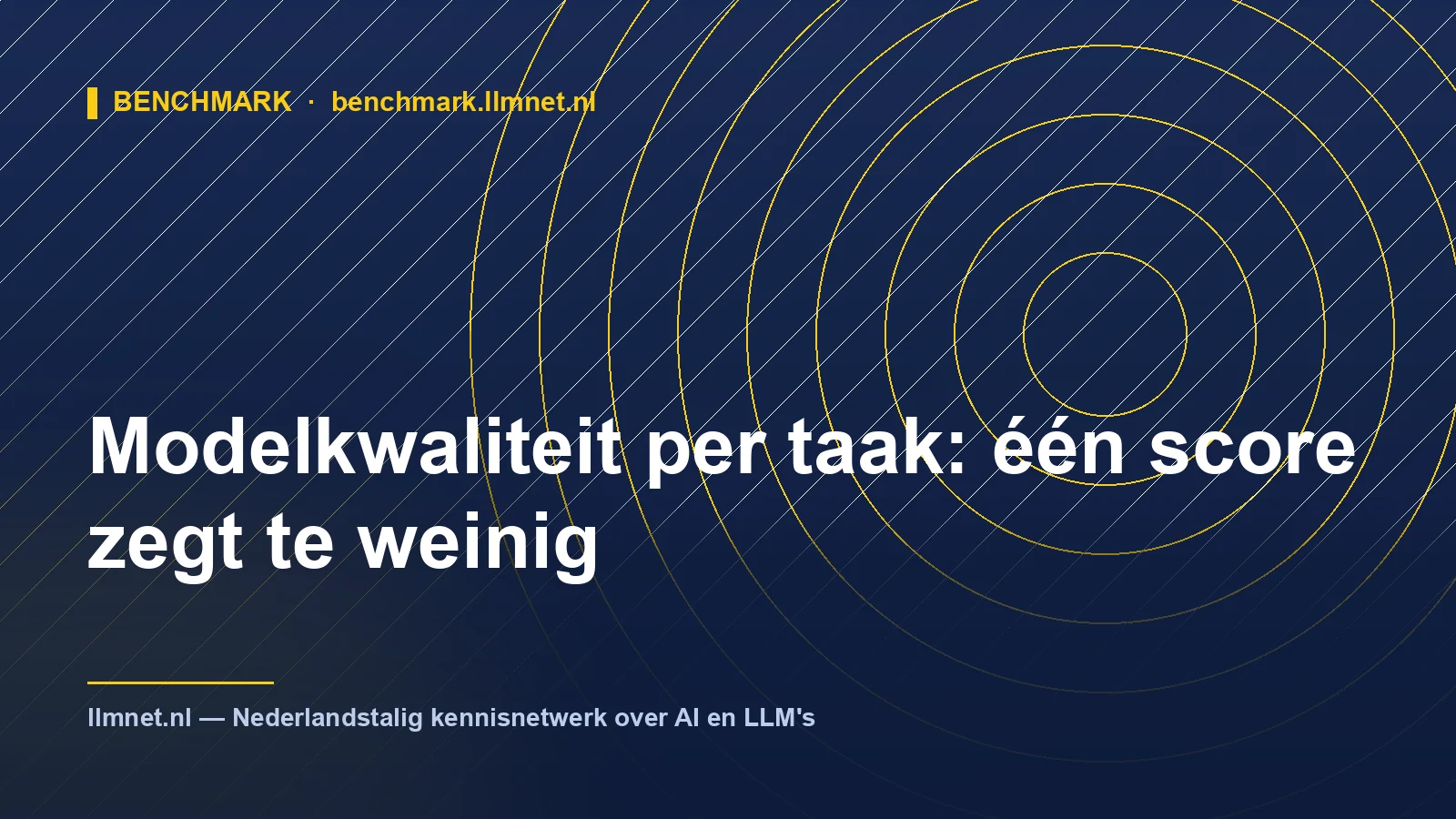 Illustratie: Modelkwaliteit per taak: één score zegt te weinig